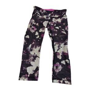 EUC Lululemon colorful capris floral print sz 8 yoga activewear gym